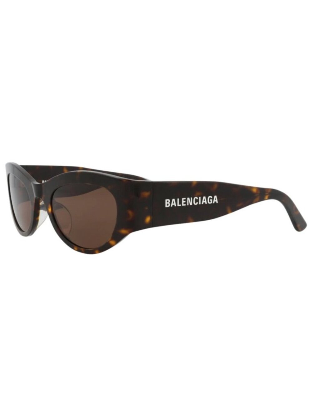 New Balenciaga Women's Sunglasses Round Oval Recycled Acetate Frame Havana Brown